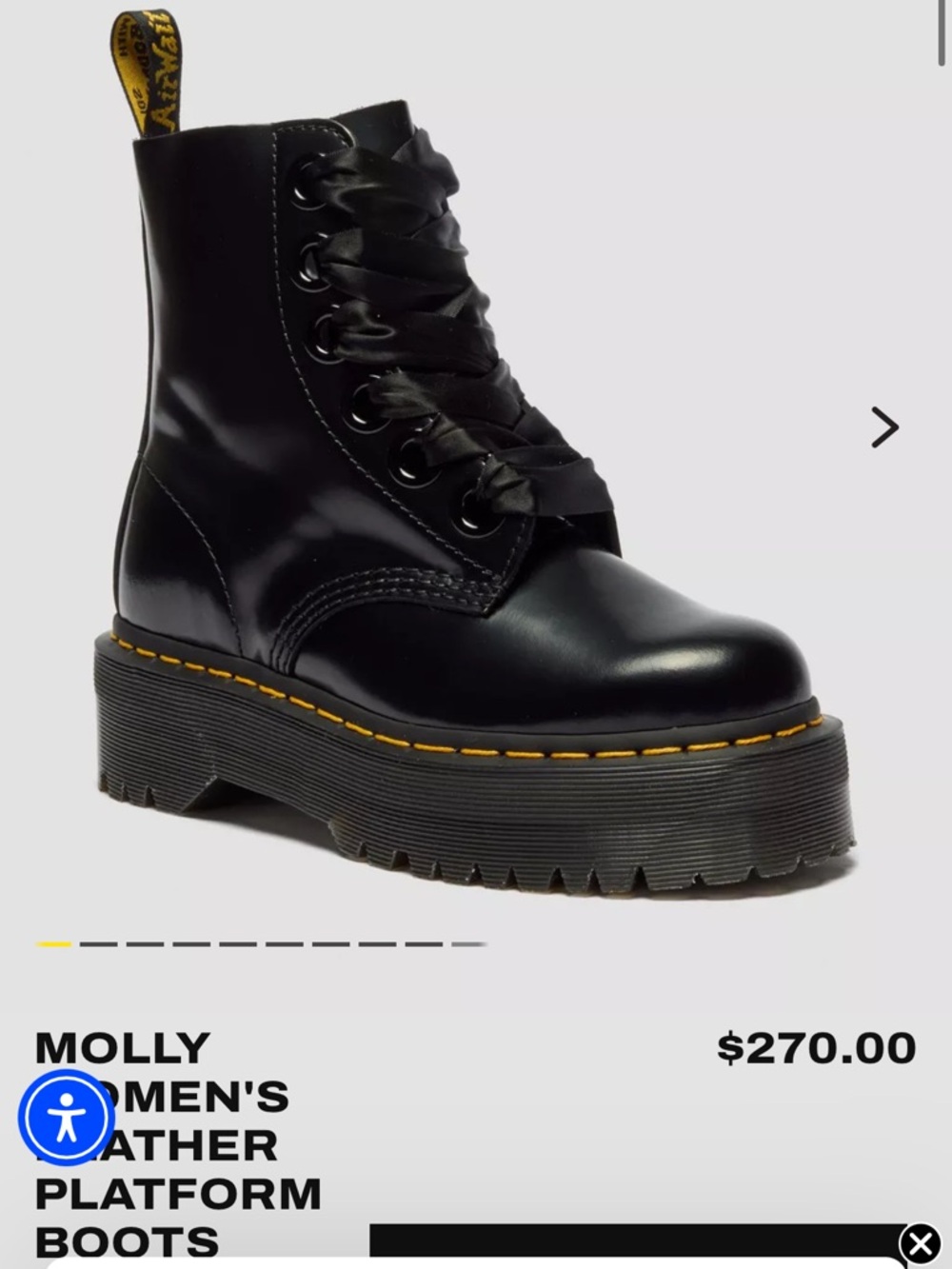 Dr. Martens Molly Women's Leather Platform Boots - Black